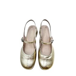 Wonders - Sko i guld med slingback og lille h�l - D2401