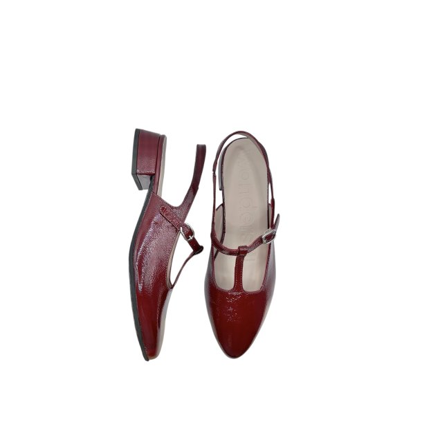Wonders - Sko i vinr�d med slingback og lille h�l - B9732