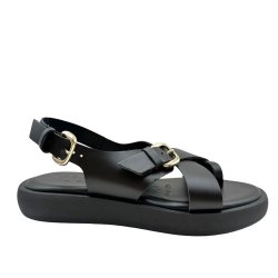 Wonders - Sandal i sort med plateau og sp�nder - AB1332