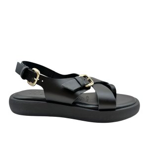 Wonders - Sandal i sort med plateau og sp�nder - AB1332