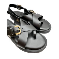 Wonders - Sandal i sort med plateau og sp�nder - AB1332