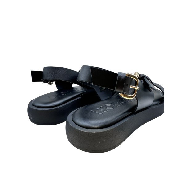 Wonders - Sandal i sort med plateau og sp�nder - AB1332