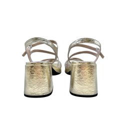 Wonders - Sandal i guld med plateau og blokh�l - G6821