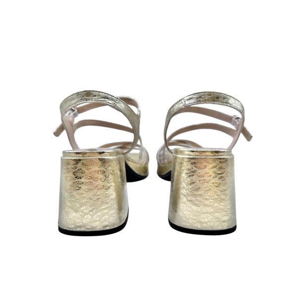 Wonders - Sandal i guld med plateau og blokh�l - G6821
