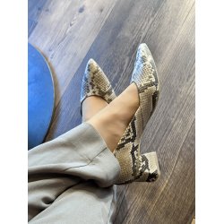 Paul Green - Pumps i snake med moderat h�l - 3815