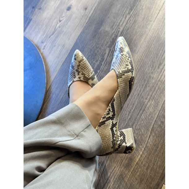 Paul Green - Pumps i snake med moderat h�l - 3815