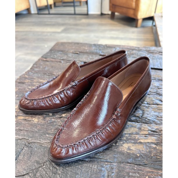 Billi Bi - Loafer i cognac lak med spids snude - A9677