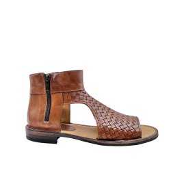 Bubetti - Sandal i cognac med flet og lynl�se - 3585