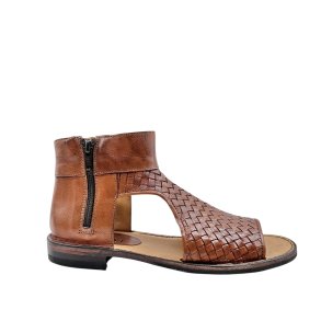 Bubetti - Sandal i cognac med flet og lynl�se - 3585
