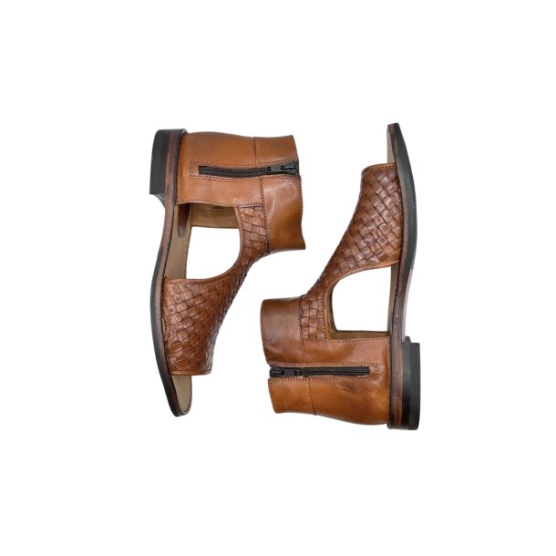 Bubetti - Sandal i cognac med flet og lynl�se - 3585