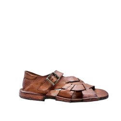 Bubetti - Sandal i cognac med bred flet og sp�nde - 3583