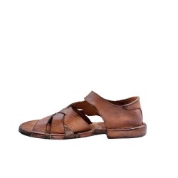 Bubetti - Sandal i cognac med bred flet og sp�nde - 3583