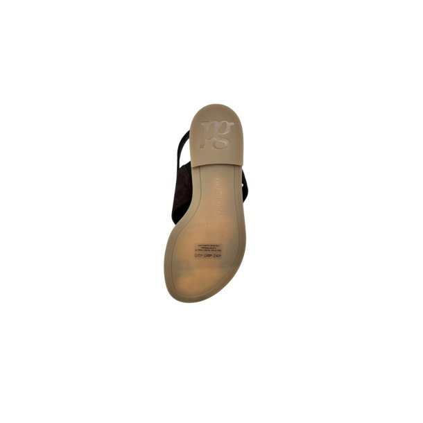 Paul Green - Flad sandal i m�rkebrun med t�-rem - 6216