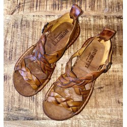 Bubetti - Sandal med flet-remme i cognac - 3446