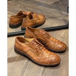  Bubetti herre - Snresko i cognac med grov flet - 8671