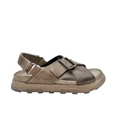 Lofina - Slippers i gr�brun og beige ruskind med h�lrem - 9623