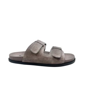 TGA By Ahler - Slippers i beige ruskind med velcro - 1151