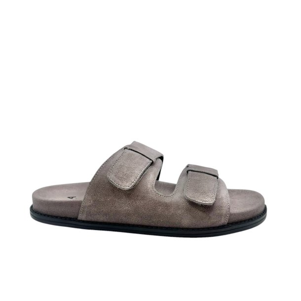 TGA By Ahler - Slippers i beige ruskind med velcro - 1151