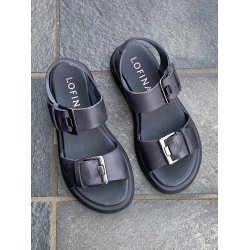 Lofina - Sandal i koksgr med spnder