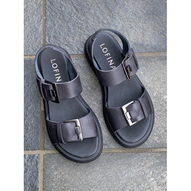 Lofina - Sandal i koksgr med spnder