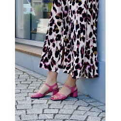 Wonders - Sandal i pink lak med moderat hl - 5605