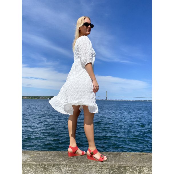 Cashott - Sandal med kilehl i rd nubuck 