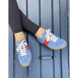 Paul Green - Sneakers i denim og rd med lav sl - 5350