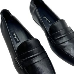 Paul Green - Flad loafer i sort med spids snude - 1225