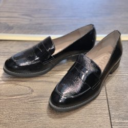 Wonders - Loafer i sort lak med lille hl - 7251