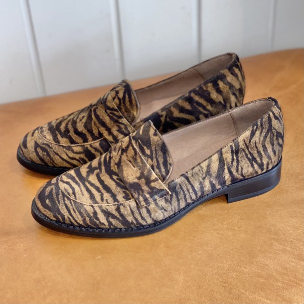 Wonders - Loafer i sort og brun med lille hl - 7251