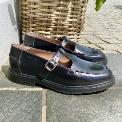 Wonders - Sko i sort med rem og spnde - 9161