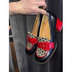 Chie Mihara - Loafer i sort, rd og rhvid - Teisin 47