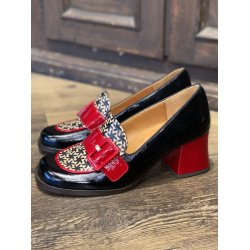 Chie Mihara - Loafer i sort, rd og rhvid - Teisin 47
