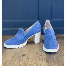 Paul Green - Loafer i bl med plateau og hl - 3784