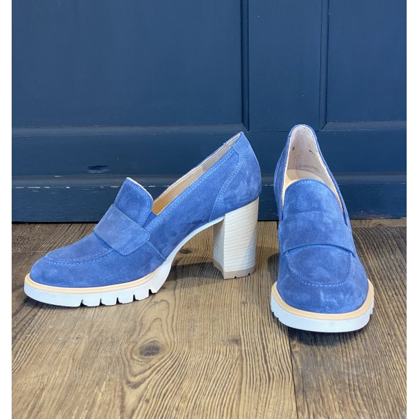 Paul Green - Loafer i bl med plateau og hl - 3784