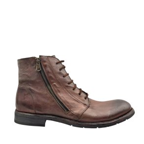 Bubetti herre - Ankelst�vle med sn�re og lynl�se i kastanie - 8546