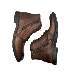 Bubetti herre - Ankelst�vle med sn�re og lynl�se i kastanie - 8546