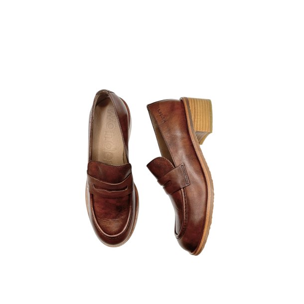 Wonders - Loafer i cognac med r�gummi og moderat h�l - D2101