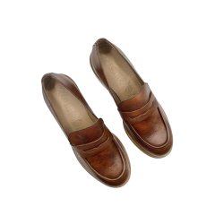 Wonders - Loafer i cognac med r�gummi og moderat h�l - D2101