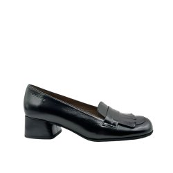 Wonders - Enkel loafer i sort med moderat h�l - D2411