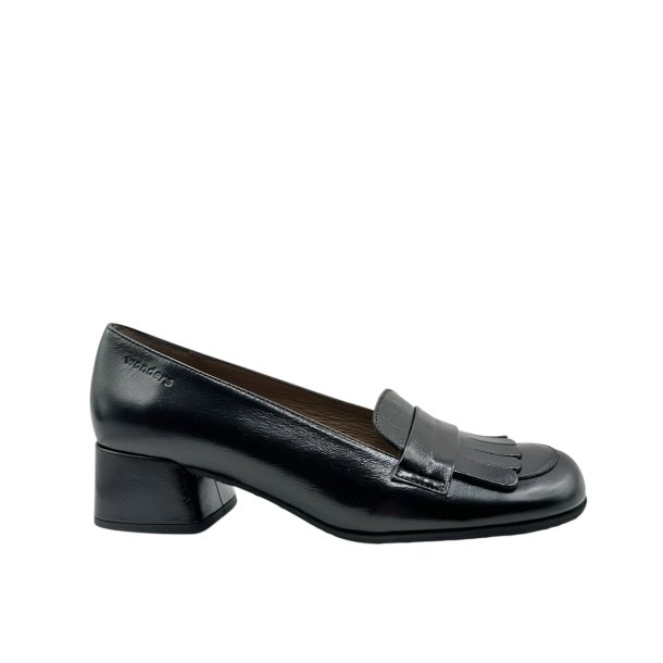 Wonders - Enkel loafer i sort med moderat h�l - D2411