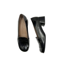 Wonders - Enkel loafer i sort med moderat h�l - D2411