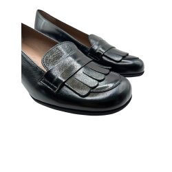 Wonders - Enkel loafer i sort med moderat h�l - D2411