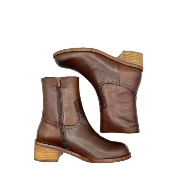 Wonders - St�vlette i cognac med r�gummi og lys s�l - D2110