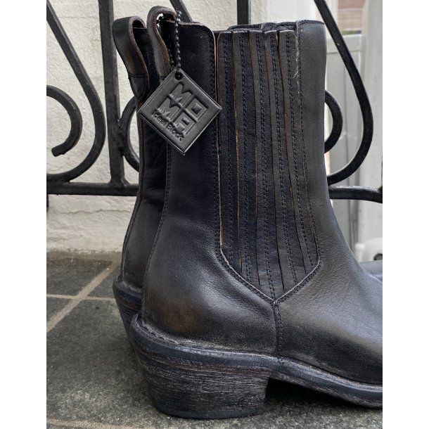 Moma - Cowboystvle i sort med elastik