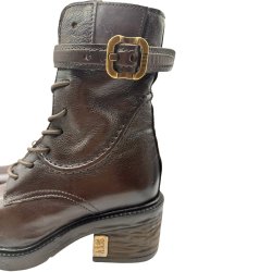 Airstep - St�vlette i m�rkebrun med sn�re og lynl�s 