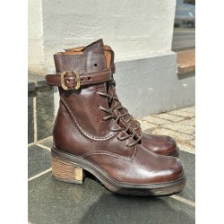 Airstep - St�vlette i m�rkebrun med sn�re og lynl�s 