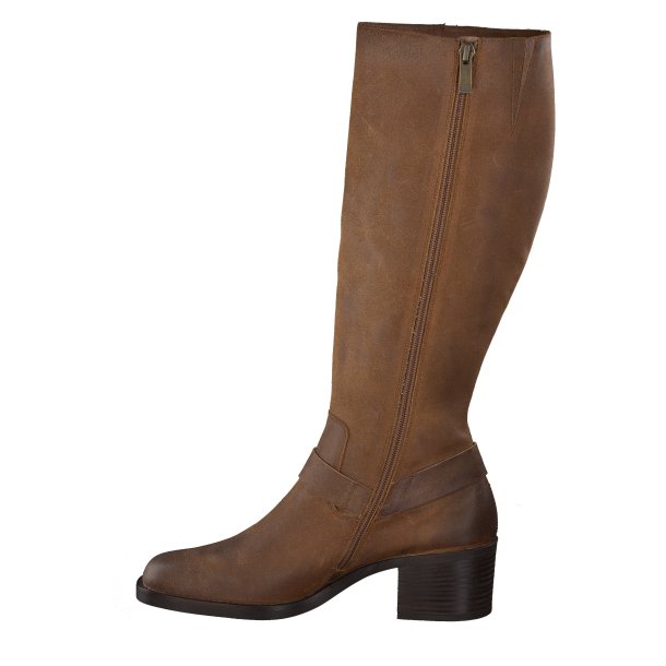 Paul Green - Biker med langt skaft og blokhl i brun - 8196