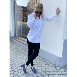 Wonders - Loafer i bl med guldbidsel og blokhl - 6204