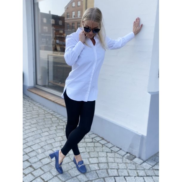 Wonders - Loafer i bl med guldbidsel og blokhl - 6204